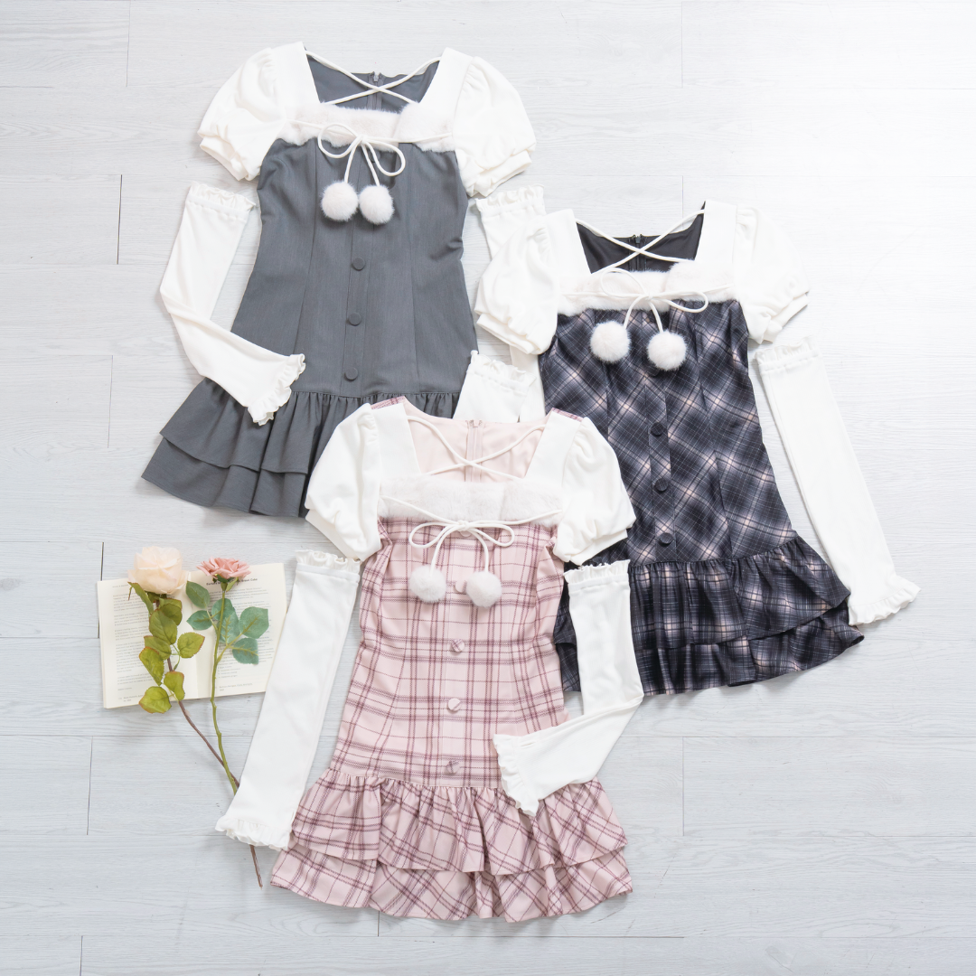 《LAFARY closet》ポンポンティアードワンピース