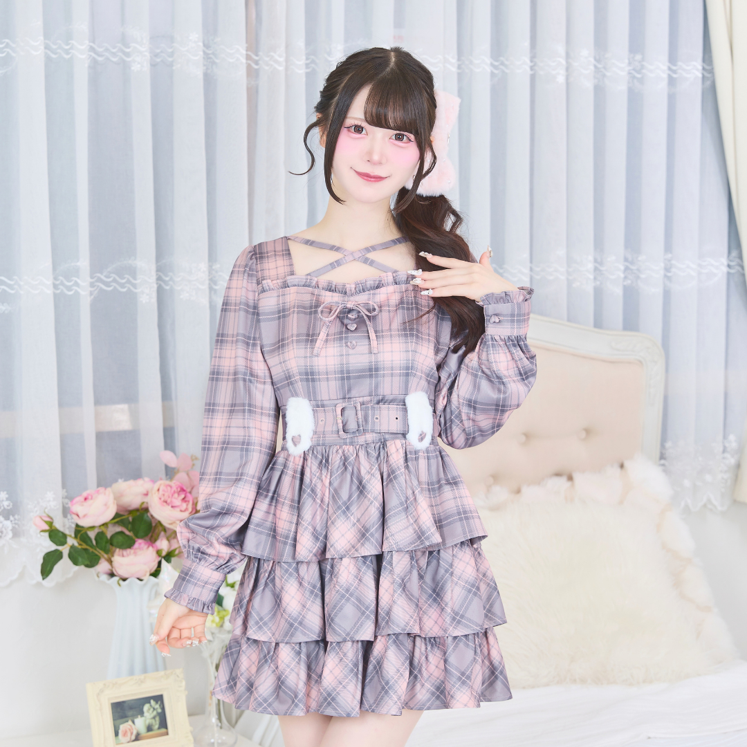 ピンクチェック:163cm