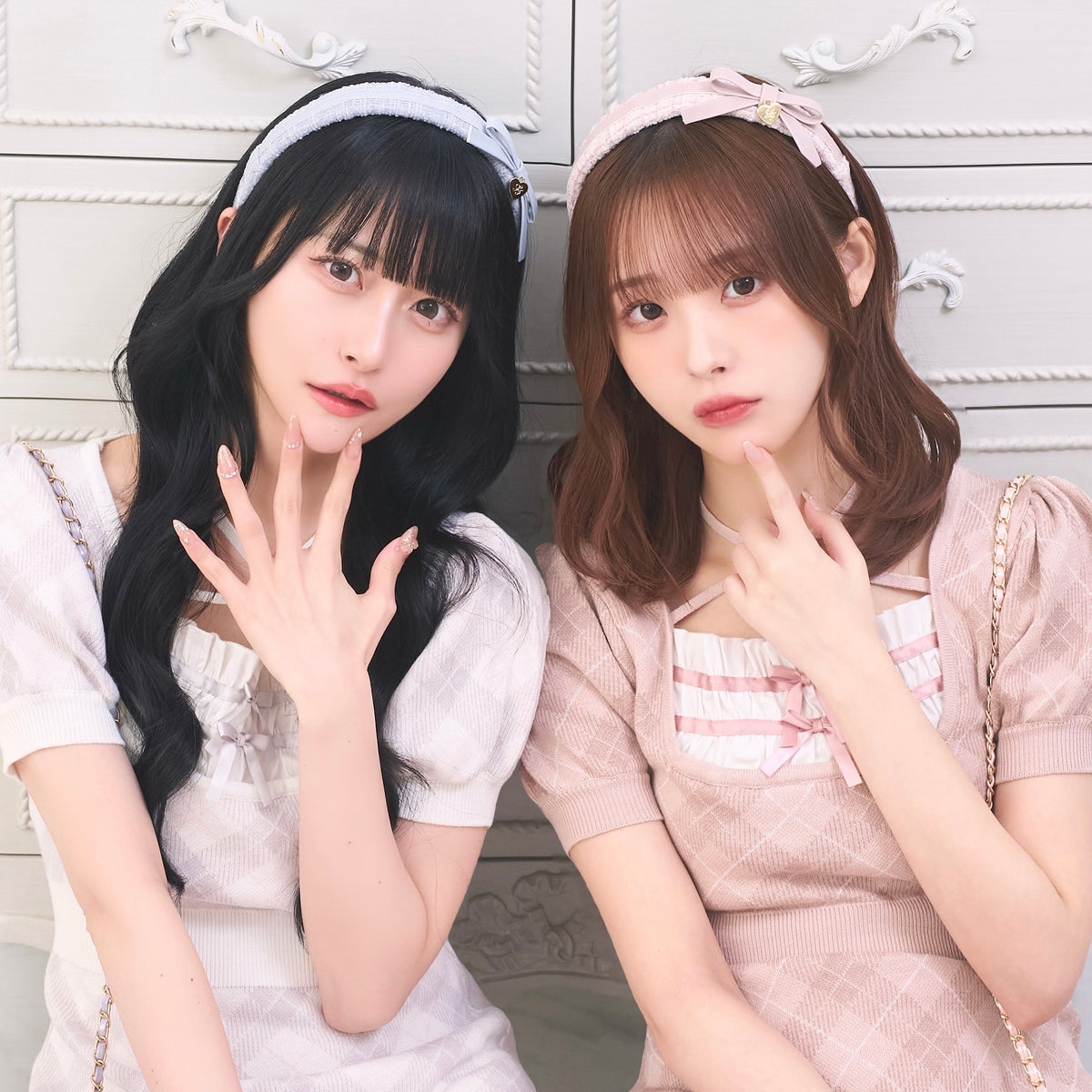 《LAFARY closet》合皮リボンツイードカチューシャ