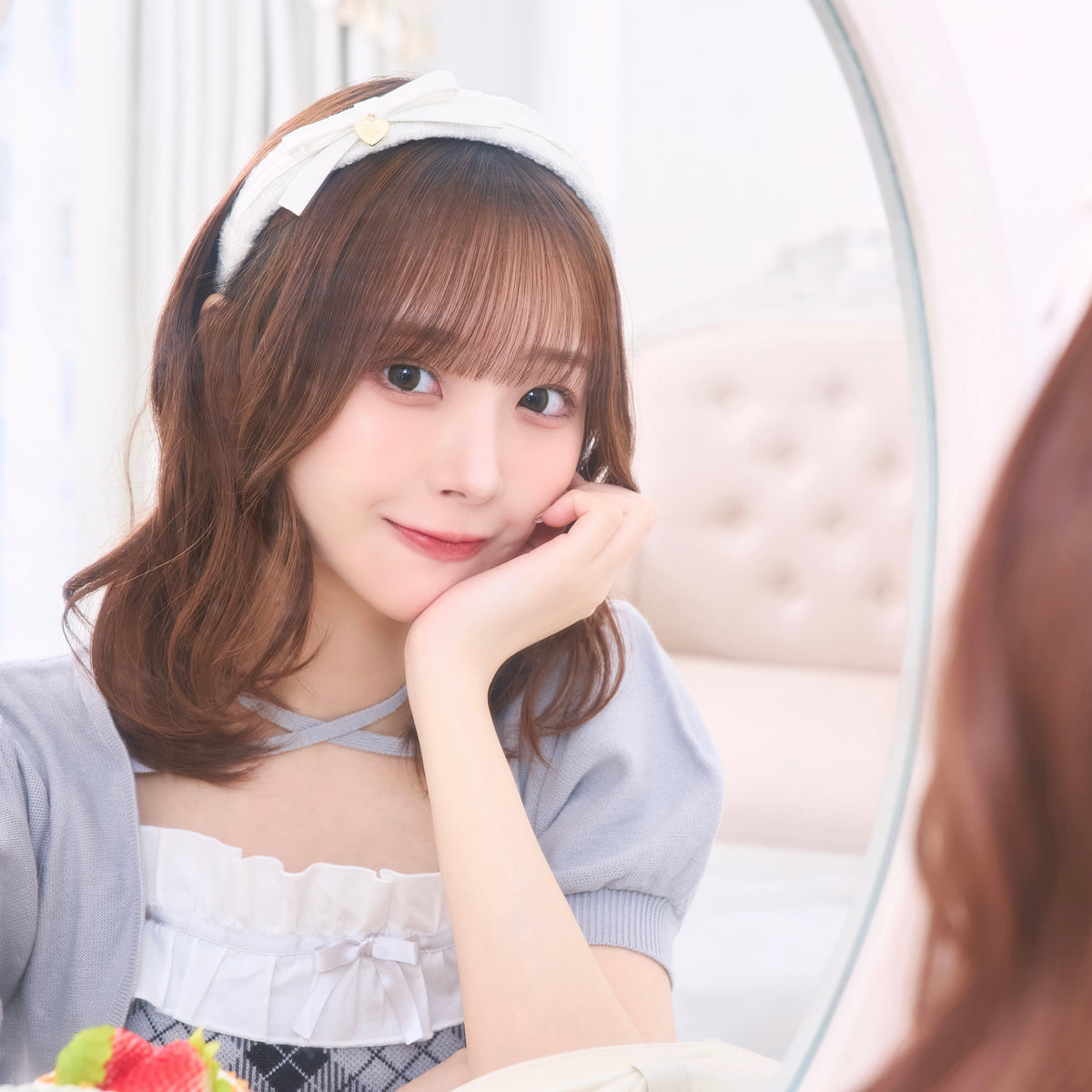 《LAFARY closet》合皮リボンツイードカチューシャ