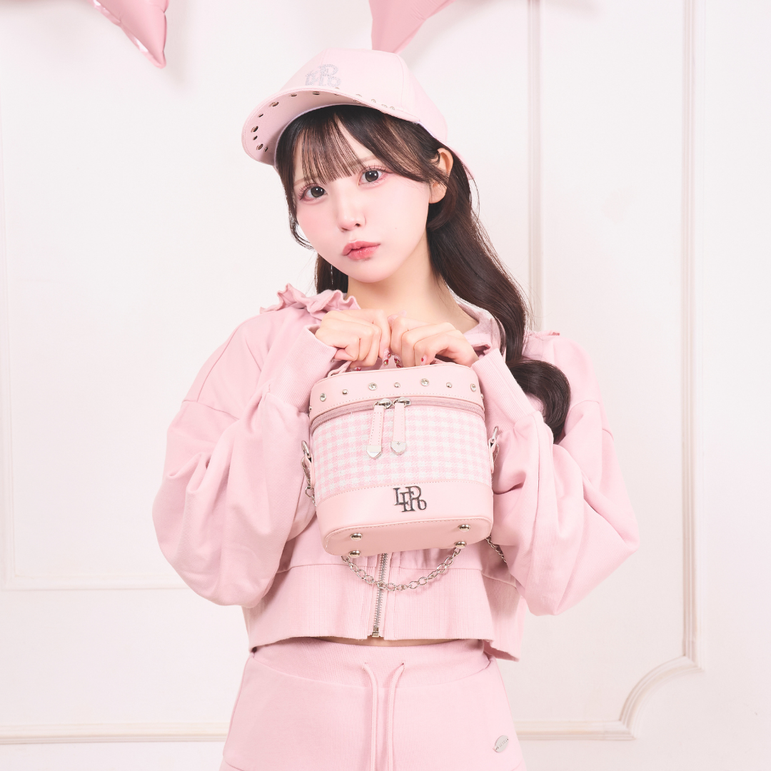 《LAFARY closet》ギンガム合皮バニティバッグ