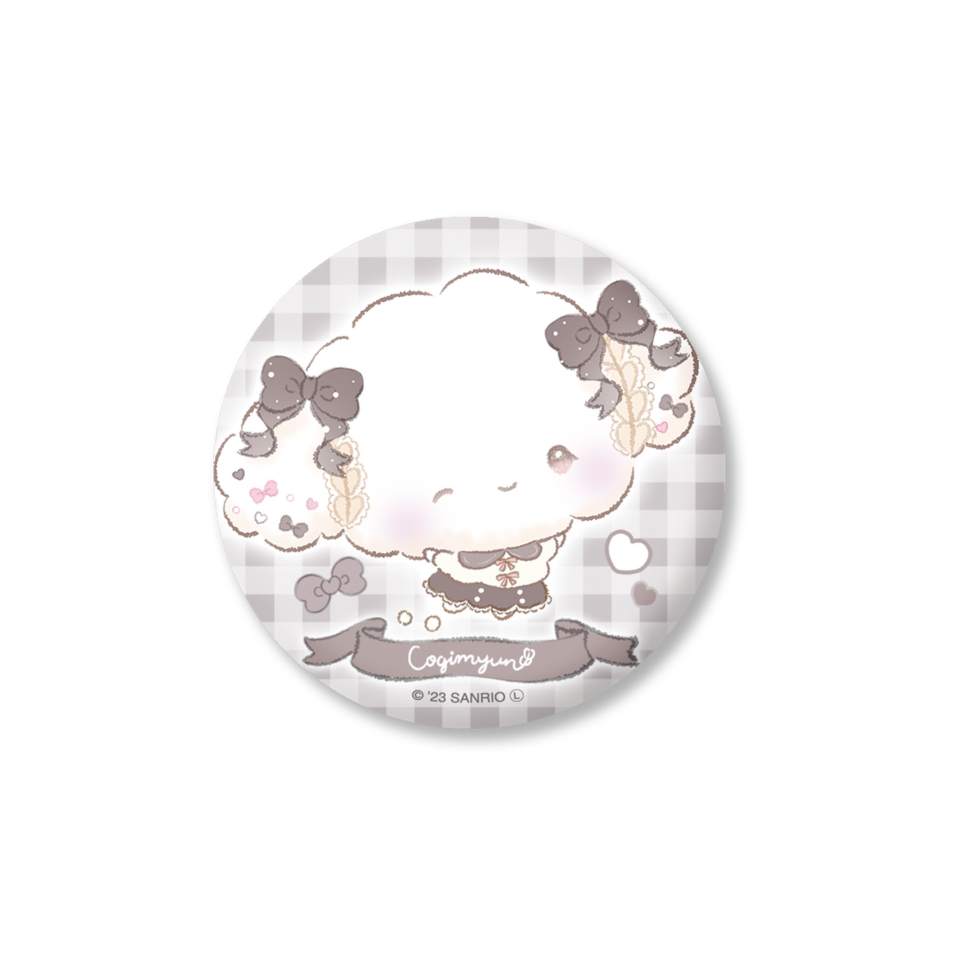 《Lafaryオリジナル》こぎみゅん♡おリボンだみゅんシリーズ♡缶バッジ　ほほえみブラック