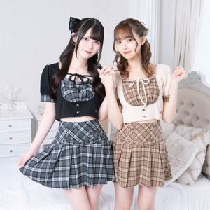 《LAFARY closet》チェックレイヤードリブトップス 2