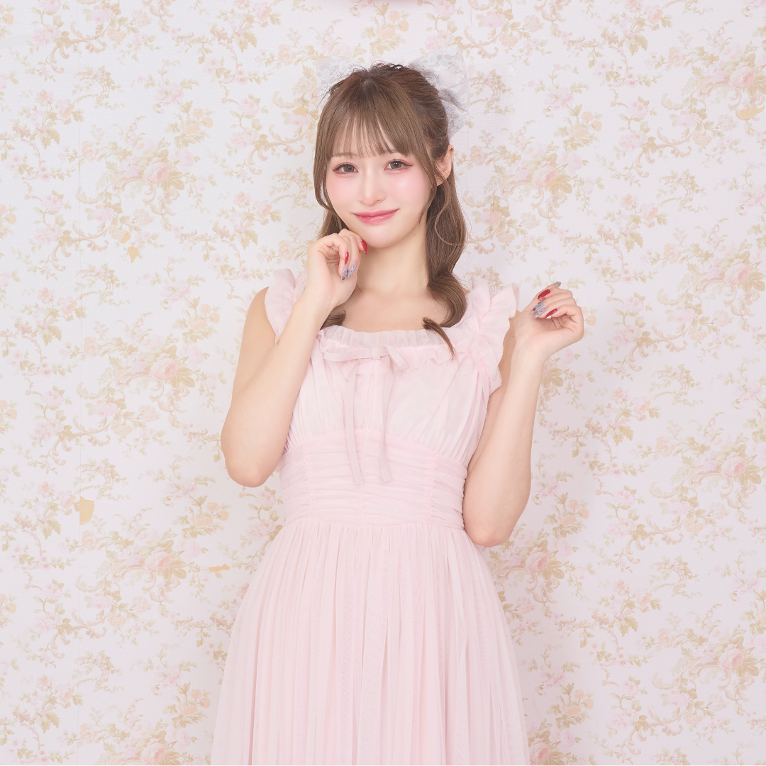 《LAFARY closet》チュールフリルロングワンピース