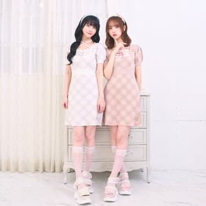 《LAFARY closet》レイヤードチェックニットワンピ 2