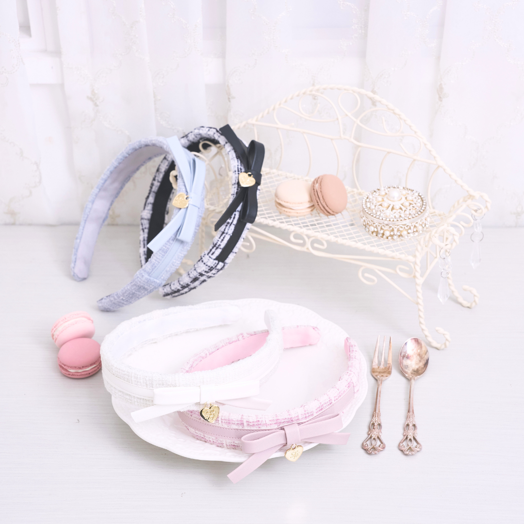 《LAFARY closet》合皮リボンツイードカチューシャ
