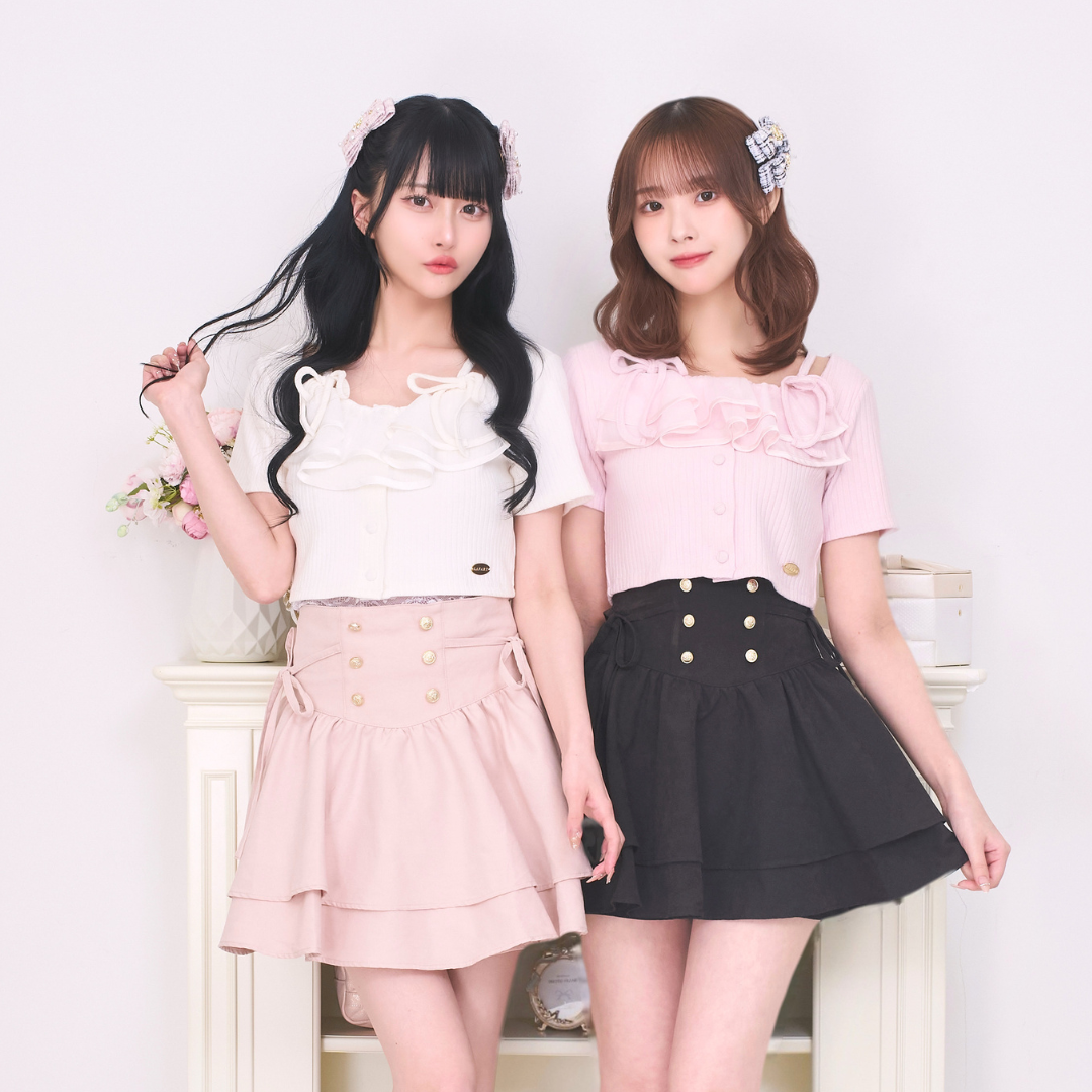 《LAFARY closet》チュールフリルリブトップス
