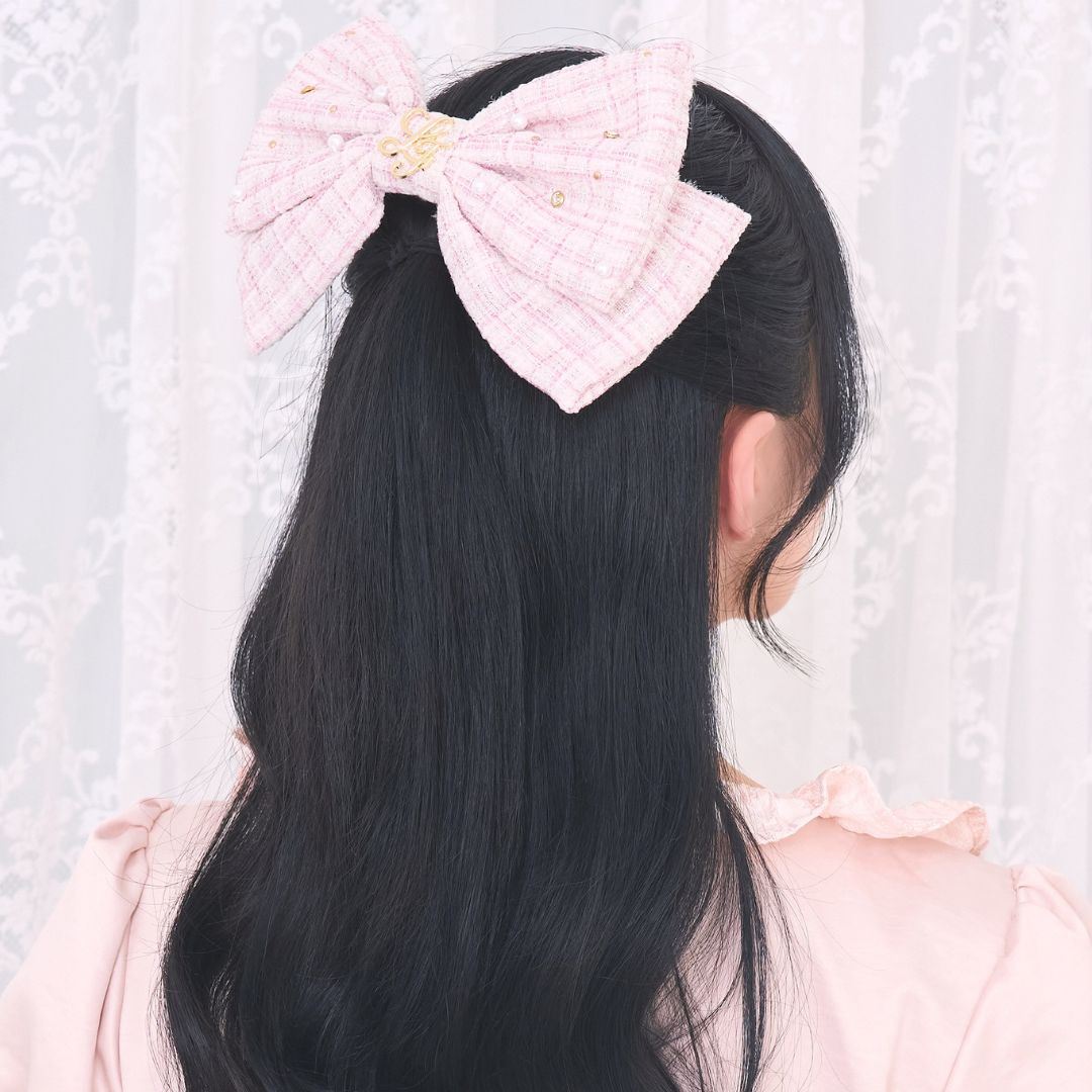 《LAFARY closet》ビジューツイードリボンバレッタ