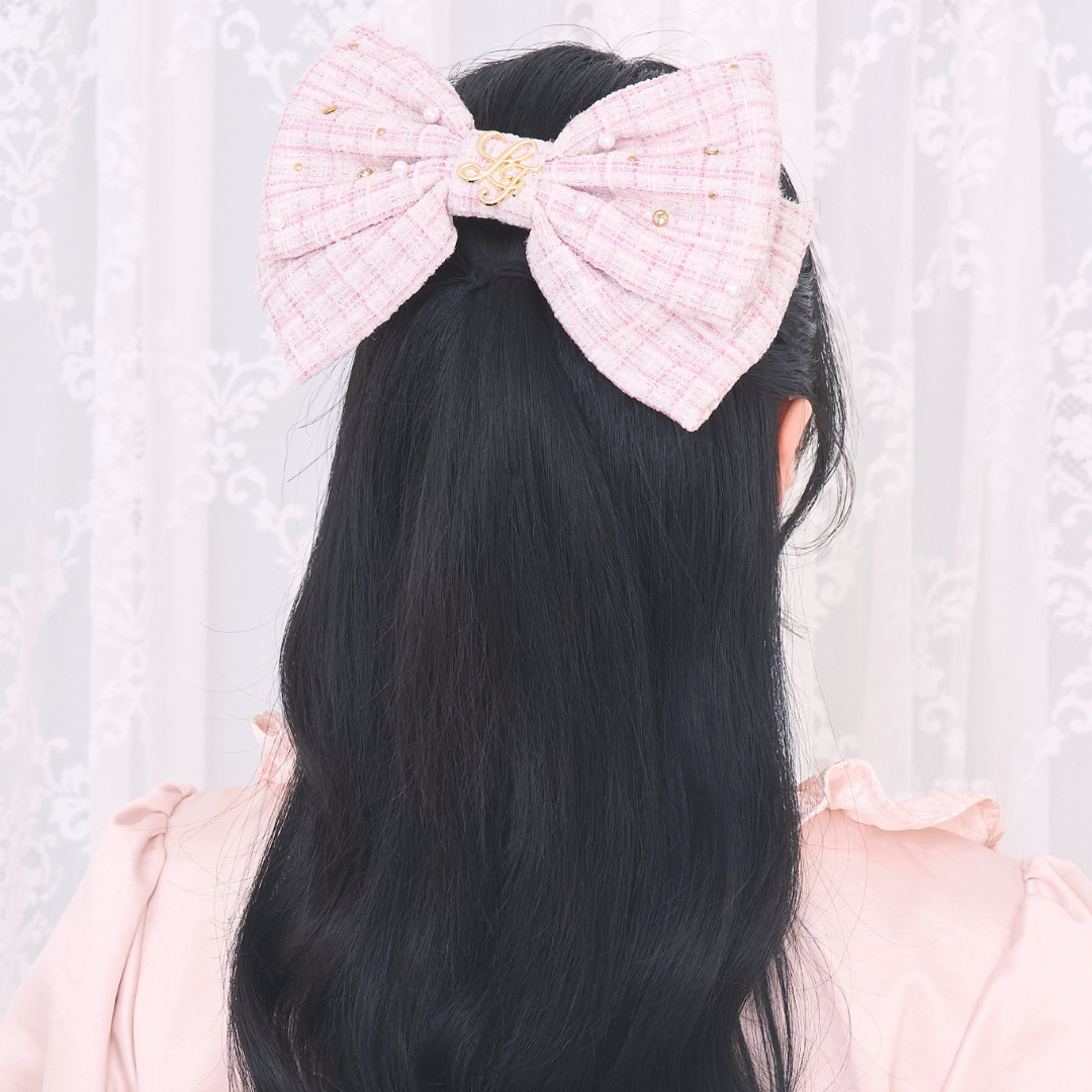 《LAFARY closet》ビジューツイードリボンバレッタ