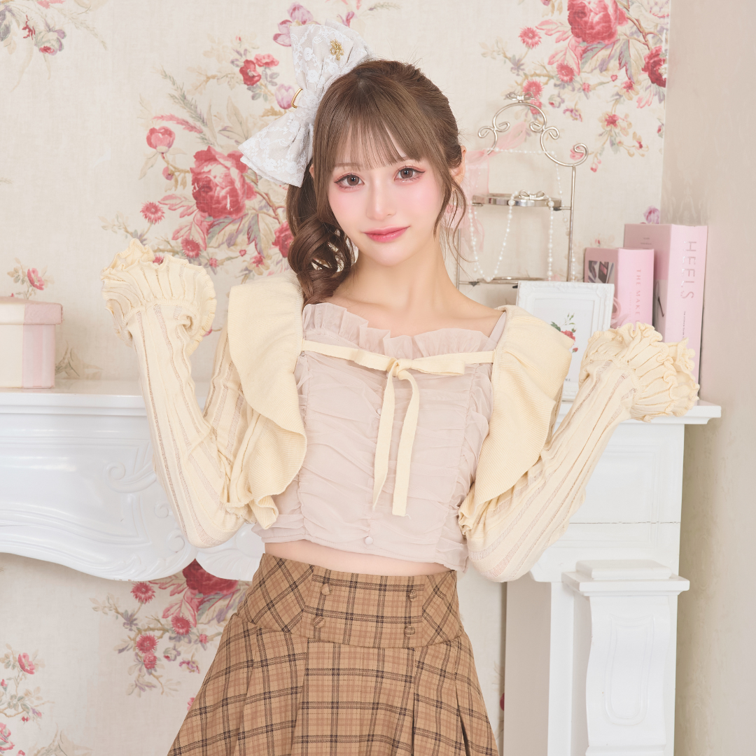 《LAFARY closet》フリルニットカーディガン