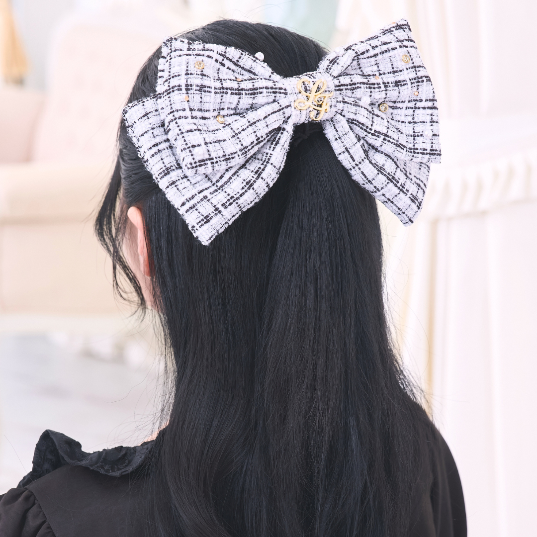 《LAFARY closet》ビジューツイードリボンバレッタ