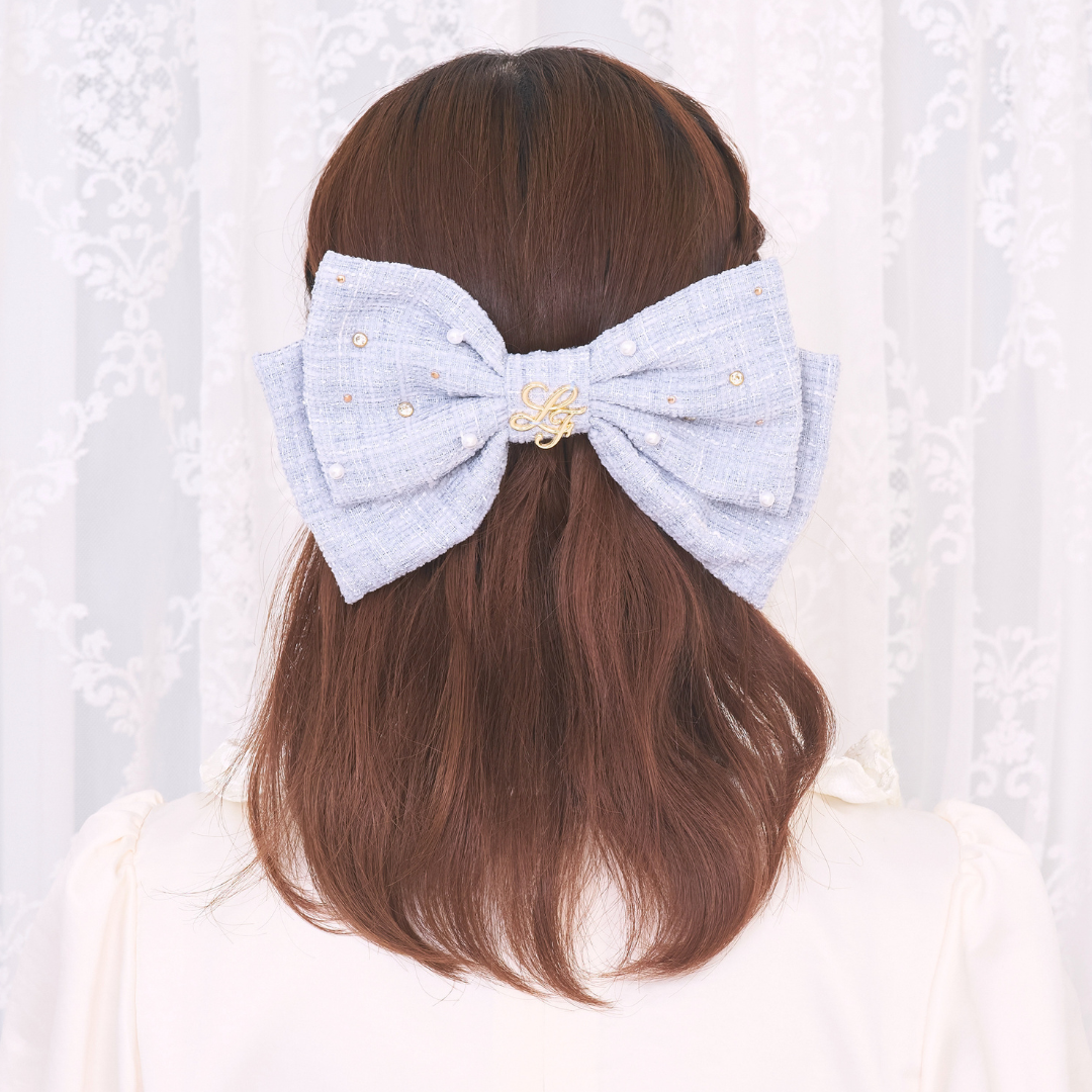 《LAFARY closet》ビジューツイードリボンバレッタ