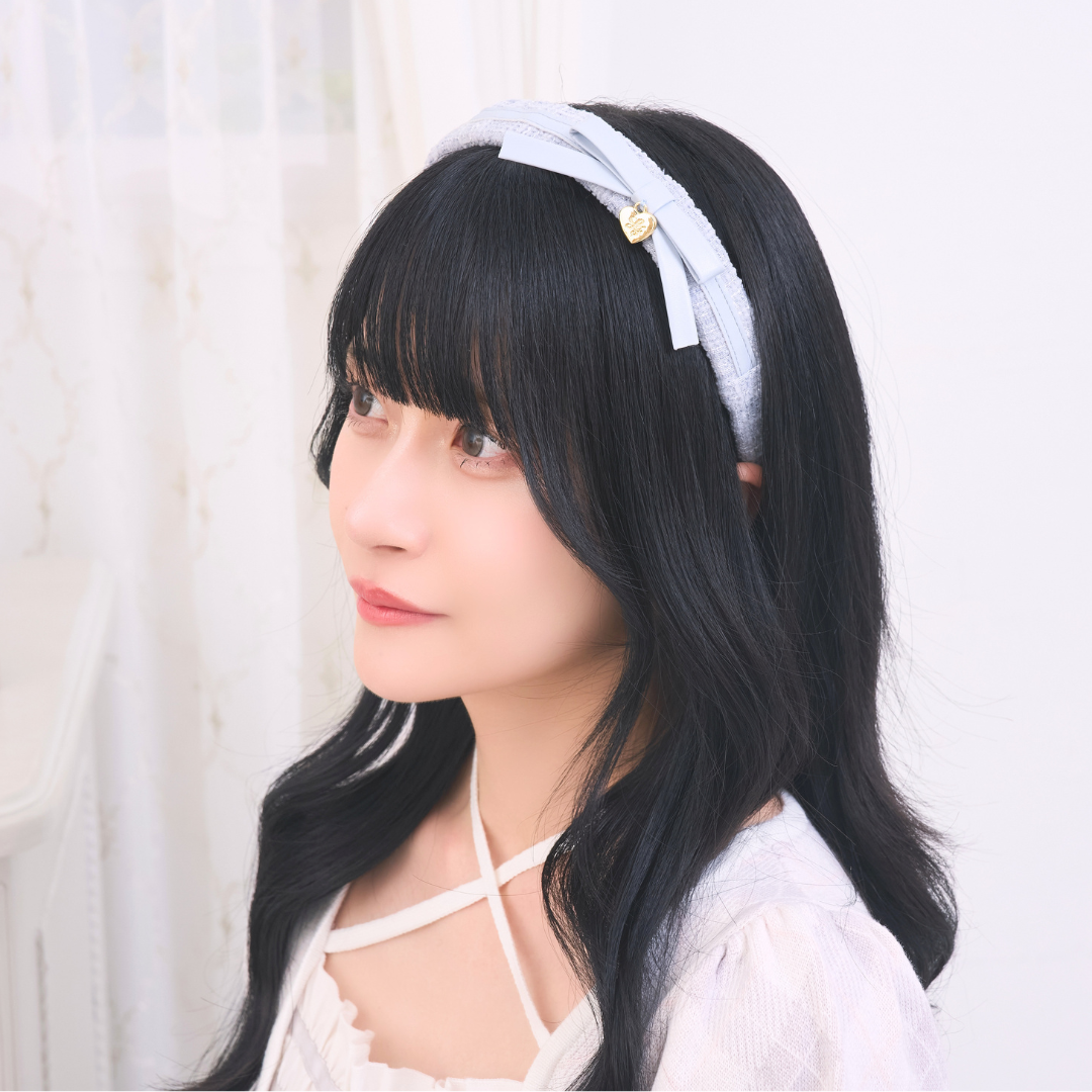 《LAFARY closet》合皮リボンツイードカチューシャ