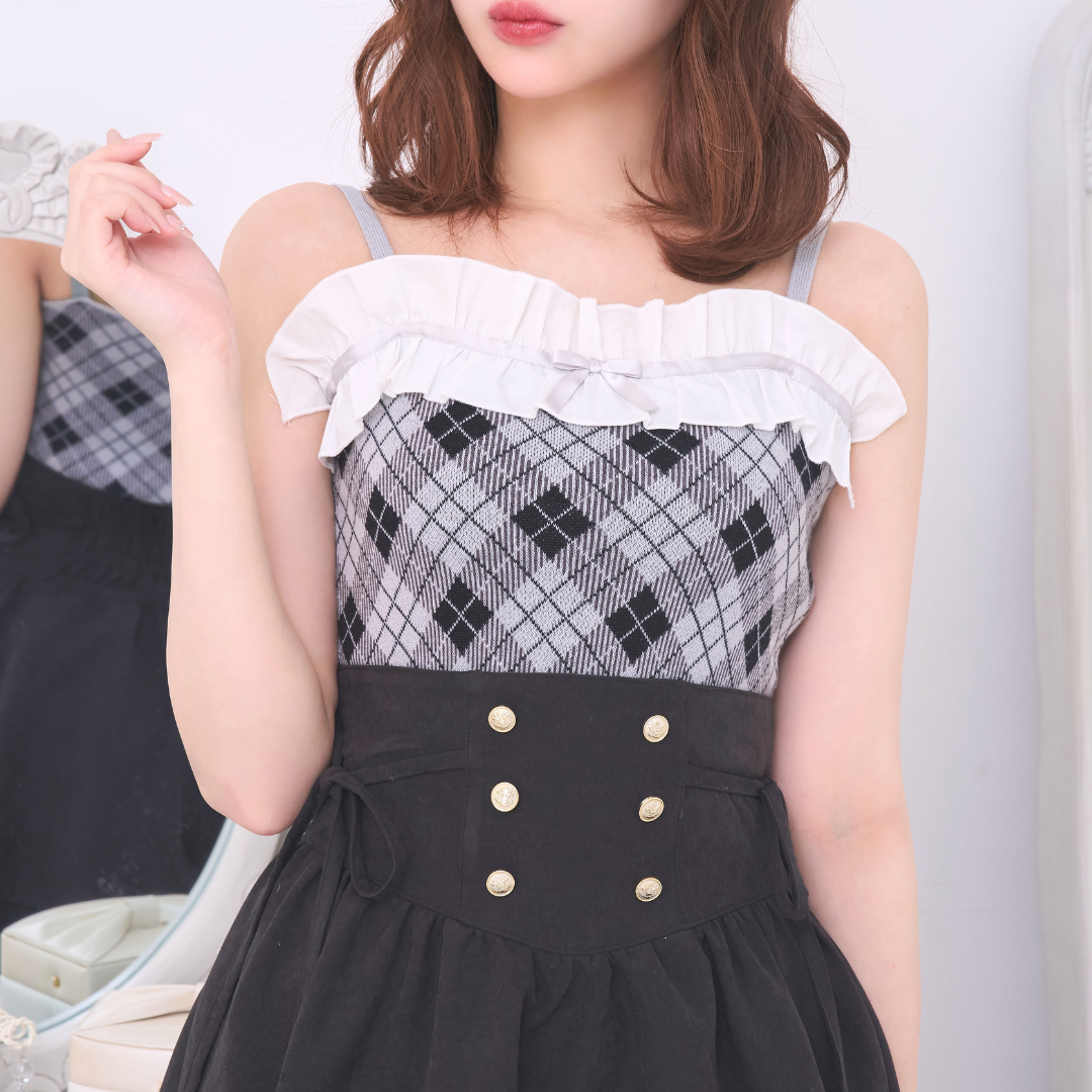 《LAFARY closet》チェックアンサンブルニットトップス