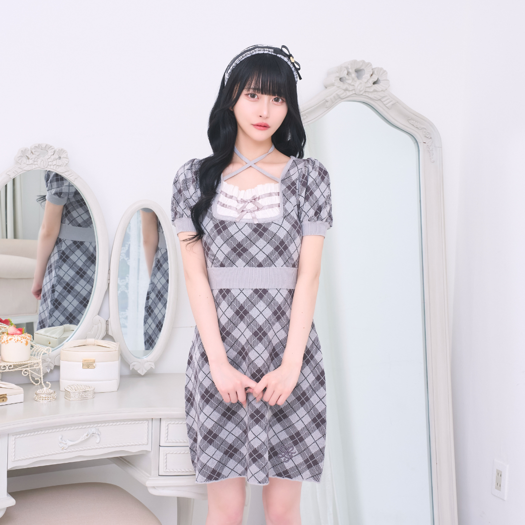 LAFARY closet》レイヤードチェックニットワンピ- LAFARY ONLINE
