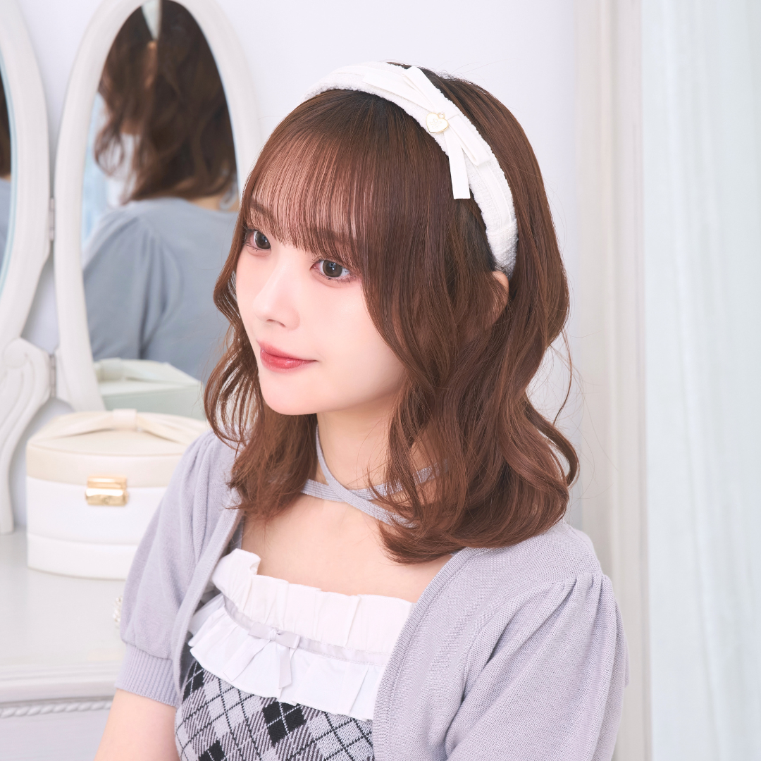 《LAFARY closet》合皮リボンツイードカチューシャ
