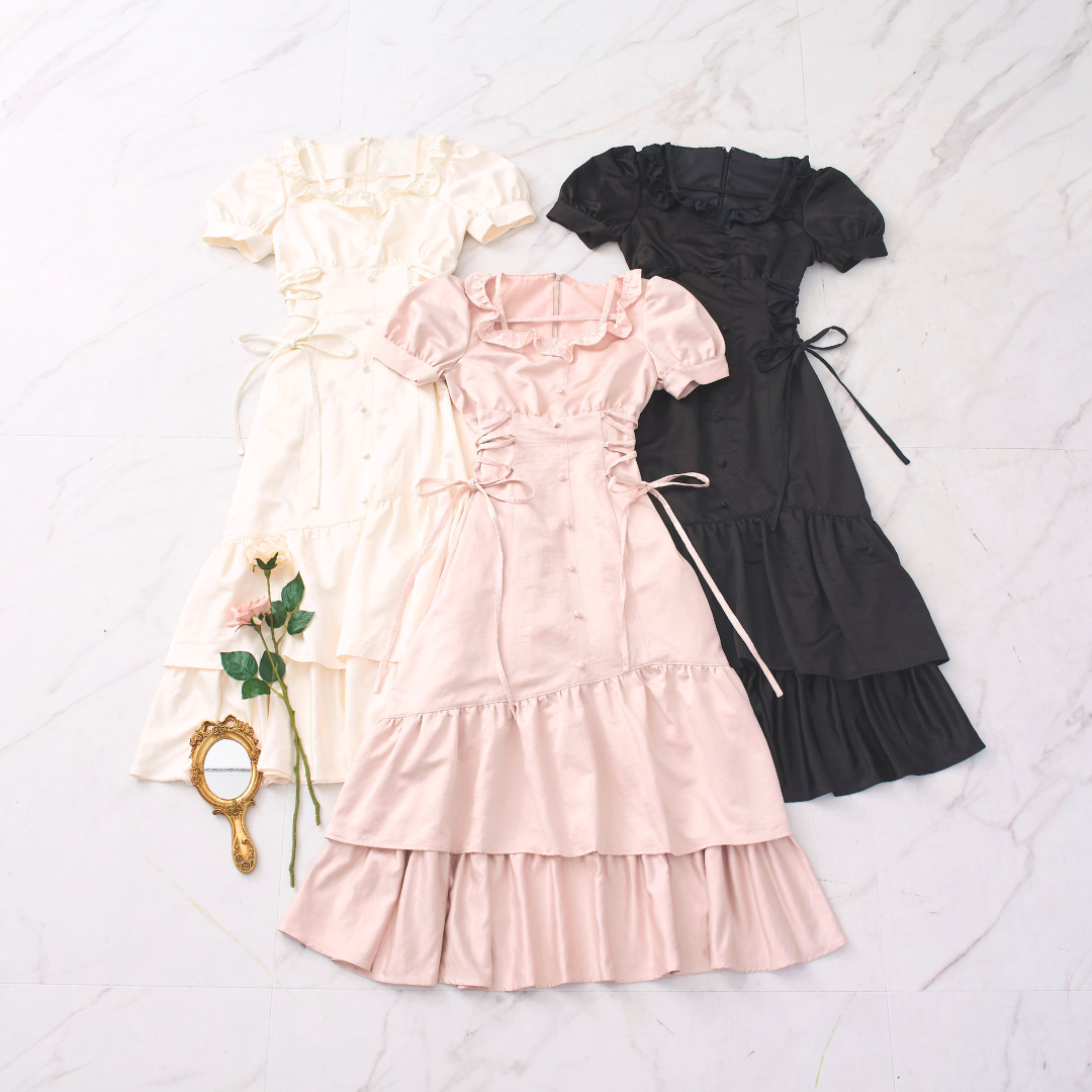 《LAFARY closet》スピンドルティアードロングワンピ