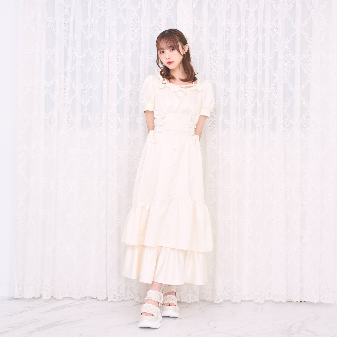 《LAFARY closet》スピンドルティアードロングワンピ