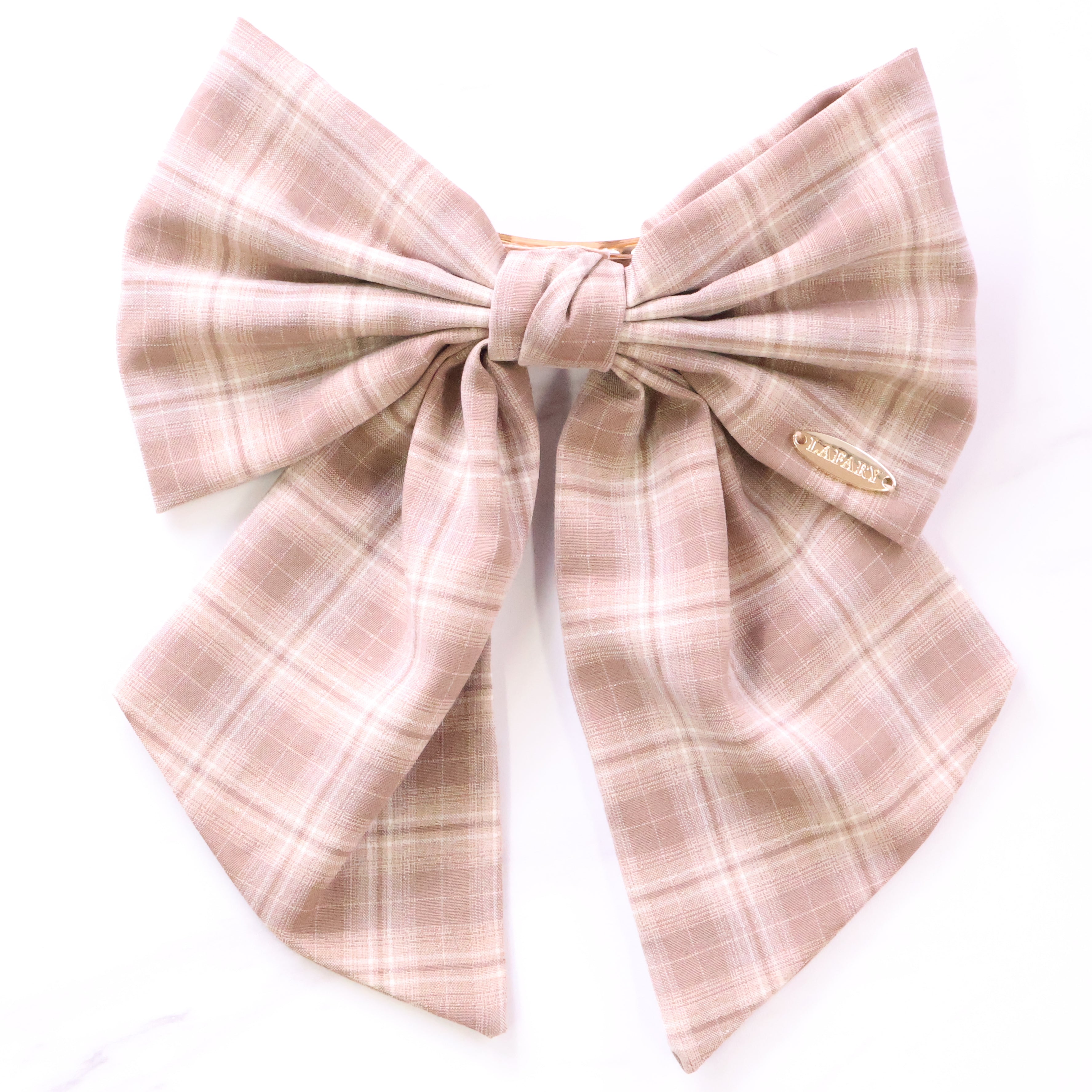 《LAFARY》チェックリボンバレッタ