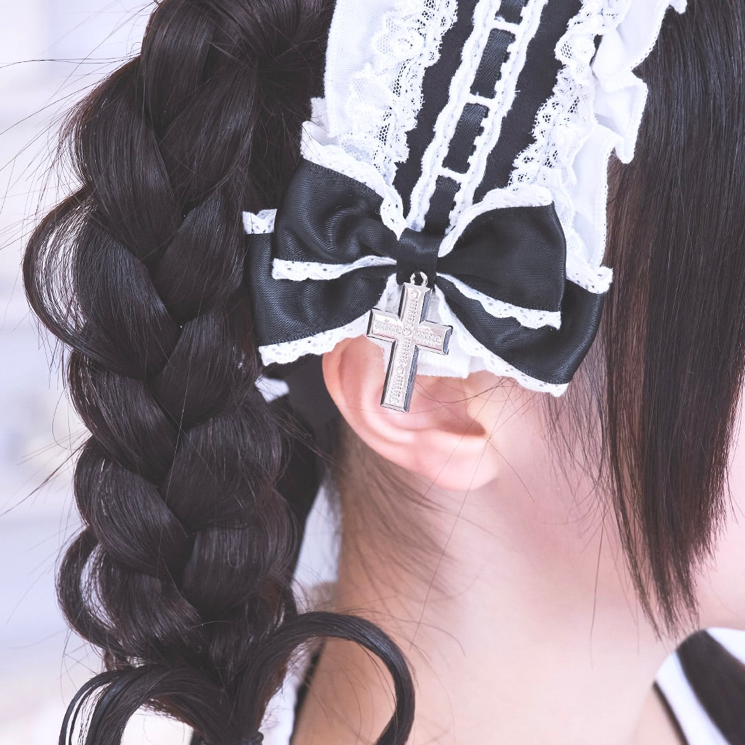 《mine》ハシゴレースフリルリボンヘッドドレス