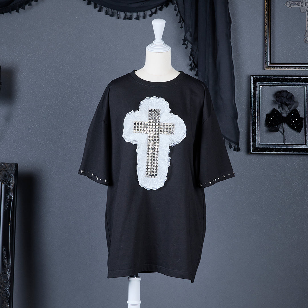 《mine》スタッズクロスTシャツ