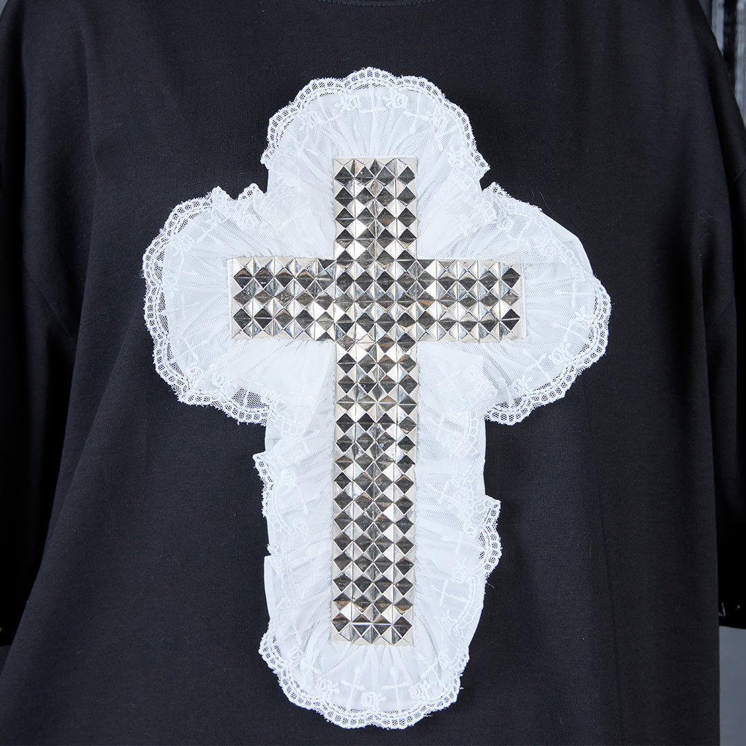 《mine》スタッズクロスTシャツ