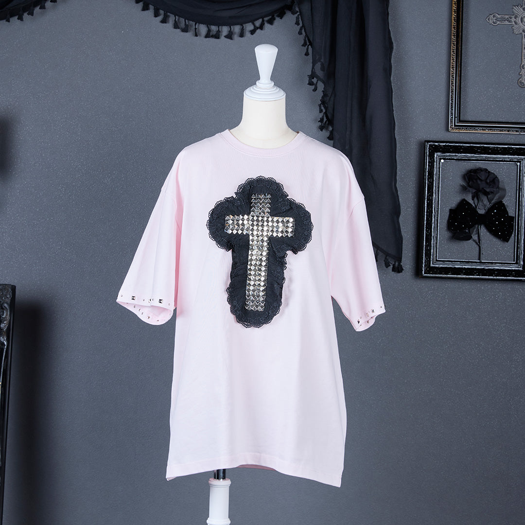 《mine》スタッズクロスTシャツ