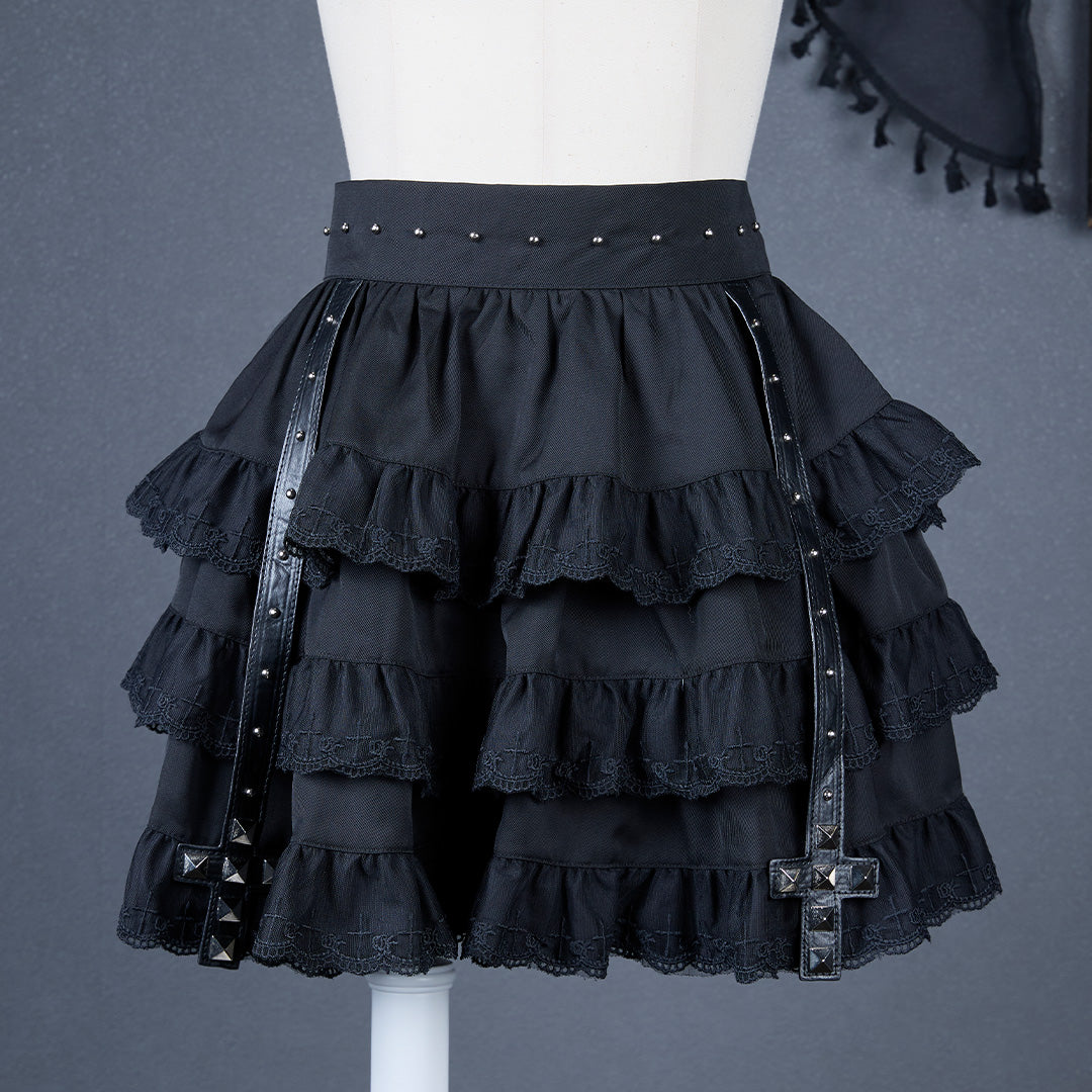 《mine》スタッズクロスハーネススカート