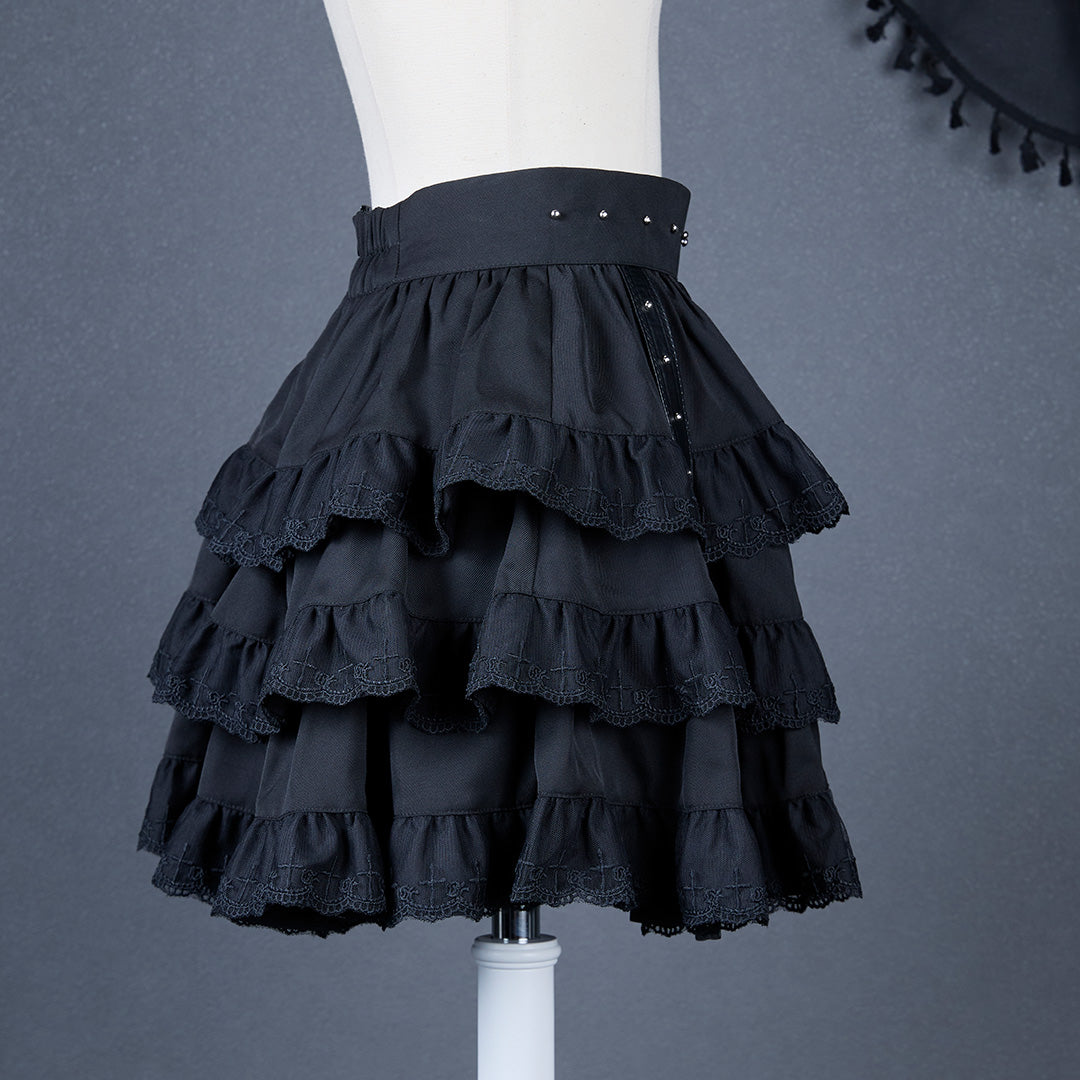 《mine》スタッズクロスハーネススカート