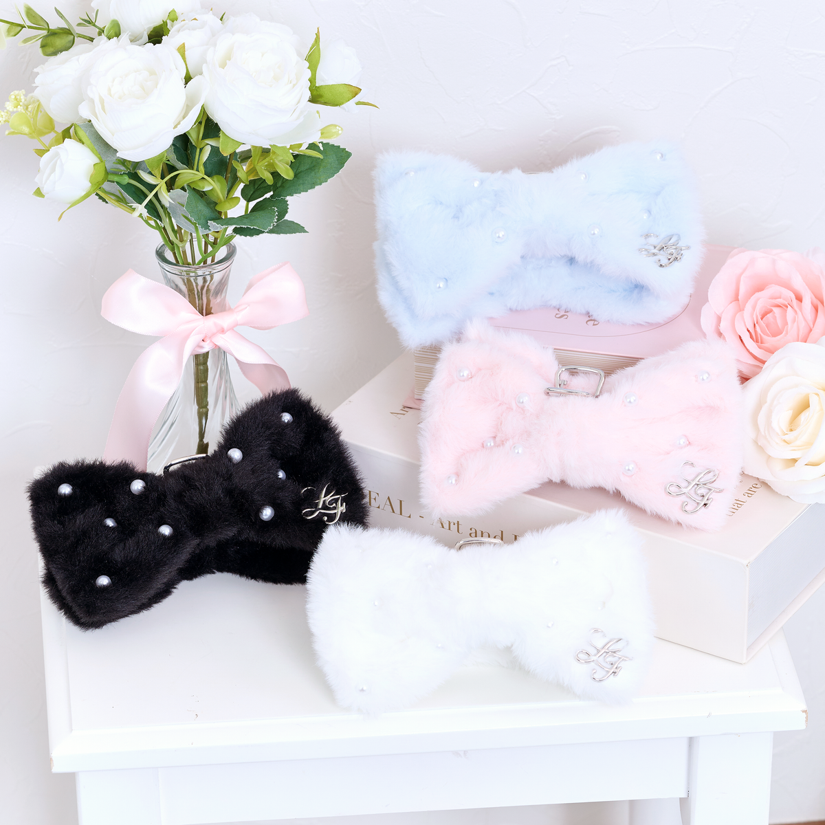 《LAFARY closet》ファーリボンバンスクリップ
