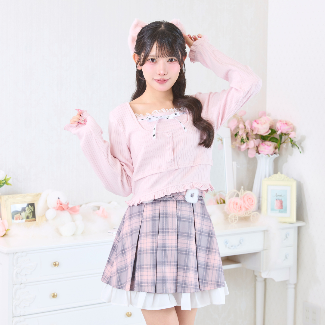 ピンクチェック:152cm