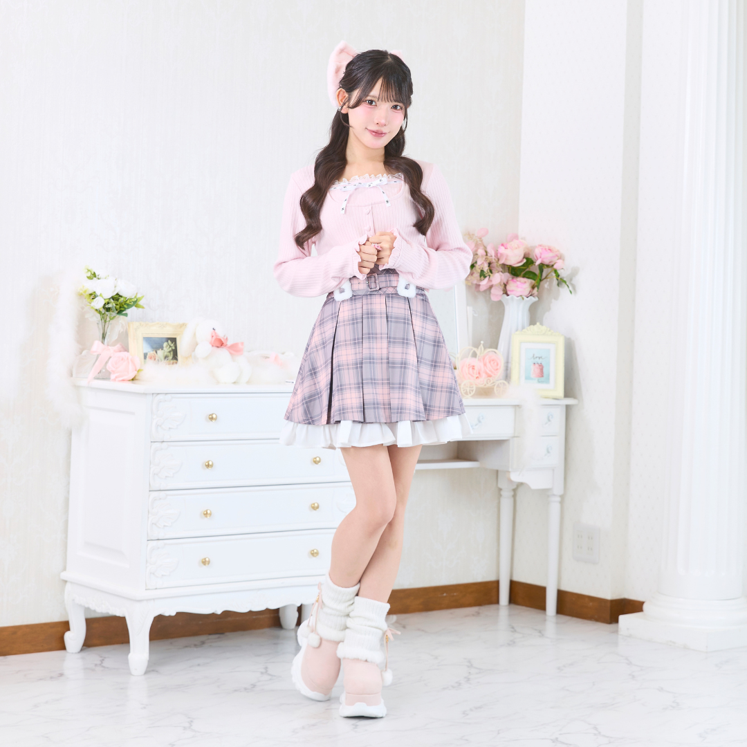 ピンクチェック:152cm