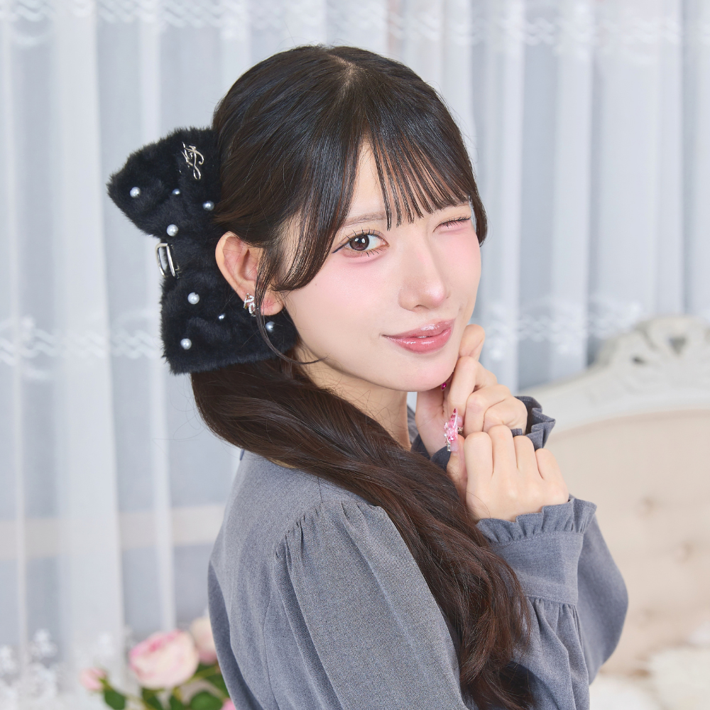 《LAFARY closet》ファーリボンバンスクリップ