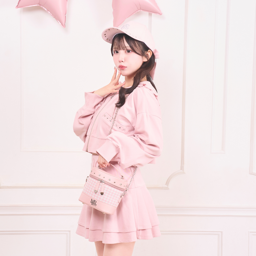 《LAFARY closet》ギンガム合皮バニティバッグ