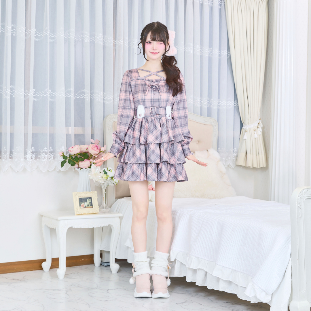 ピンクチェック:163cm
