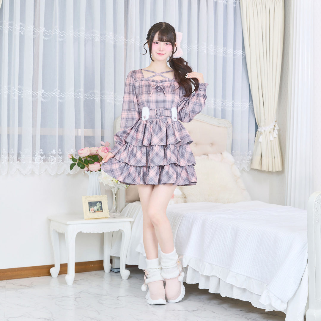 ピンクチェック:163cm