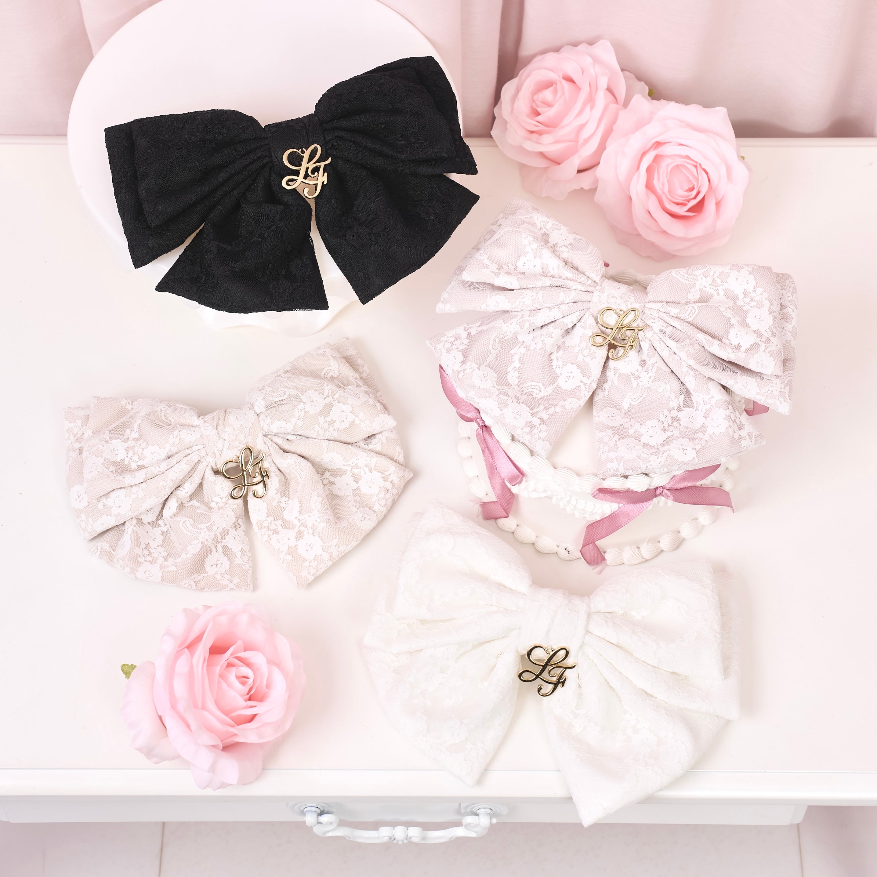 《LAFARY closet》レースリボンバレッタ