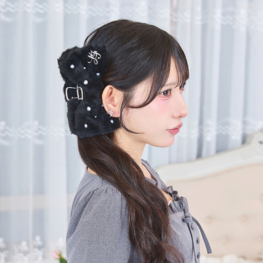 《LAFARY closet》ファーリボンバンスクリップ