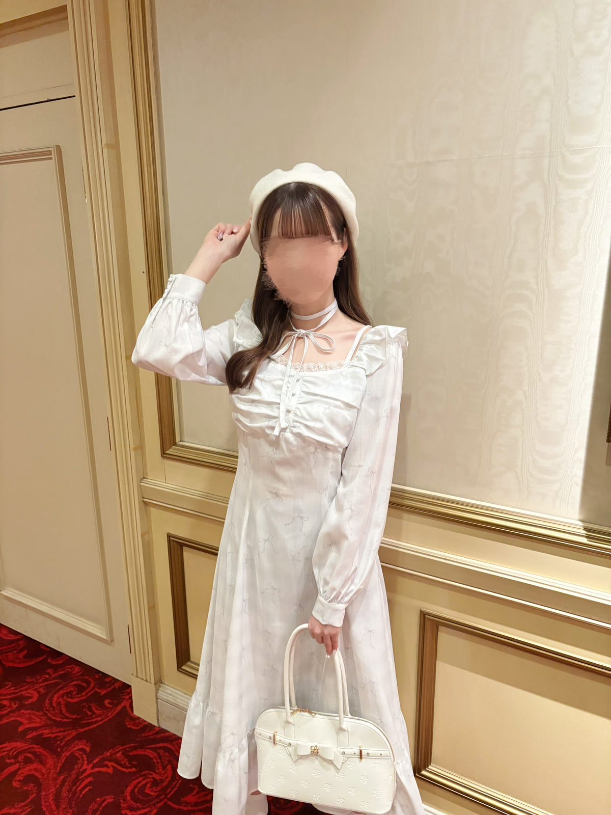 《LAFARY closet》チェックリボンロングワンピ