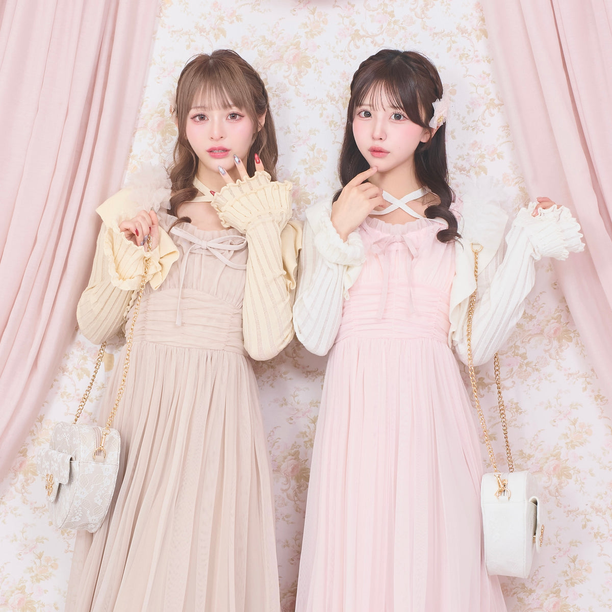 ベージュ:156cm/ピンク:154cm