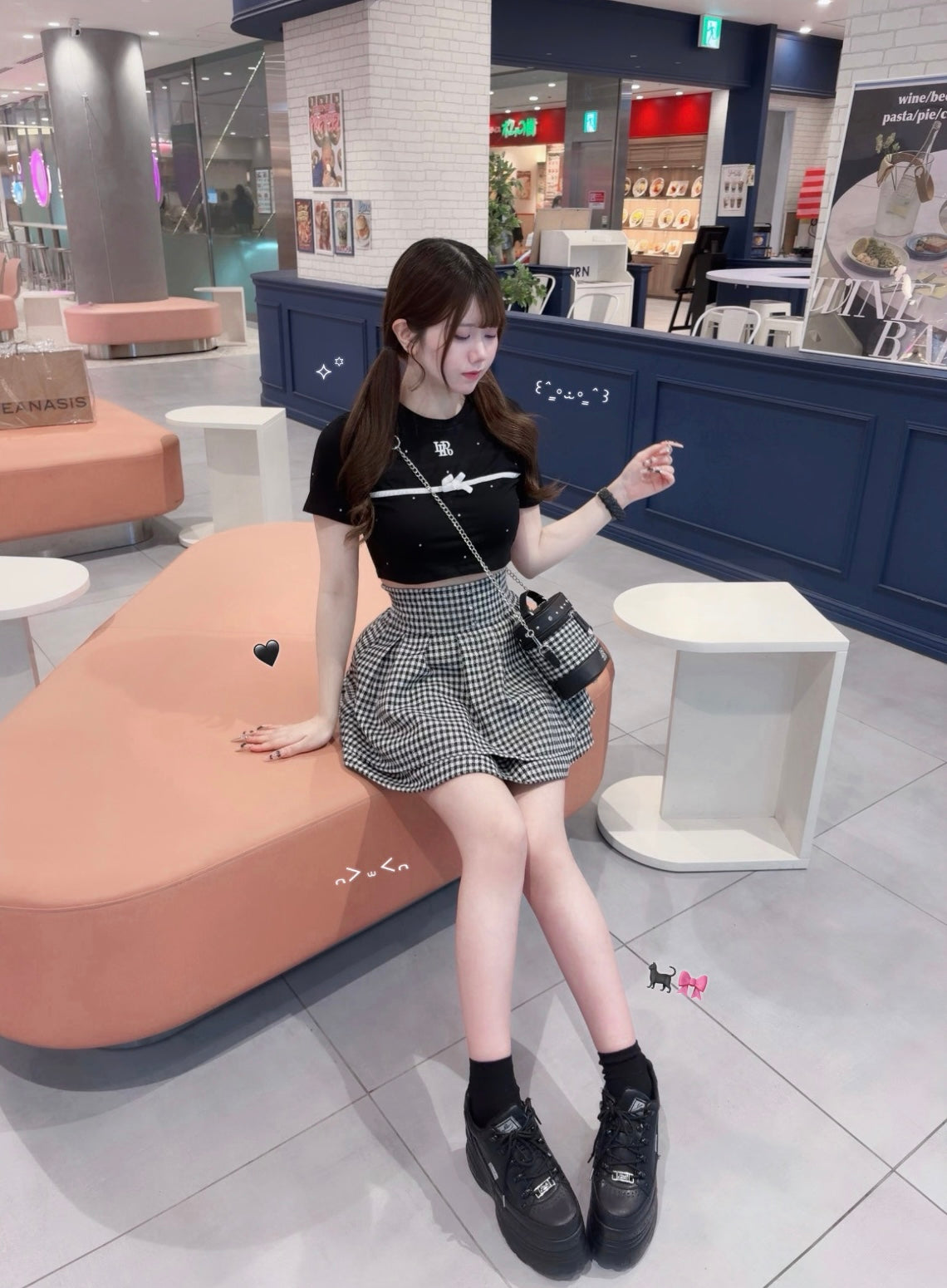 《LAFARY closet》ギンガムツイードスカパン
