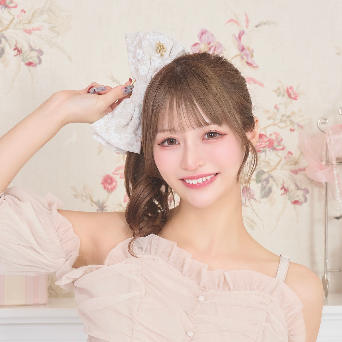 《LAFARY closet》レースリボンバンスクリップ