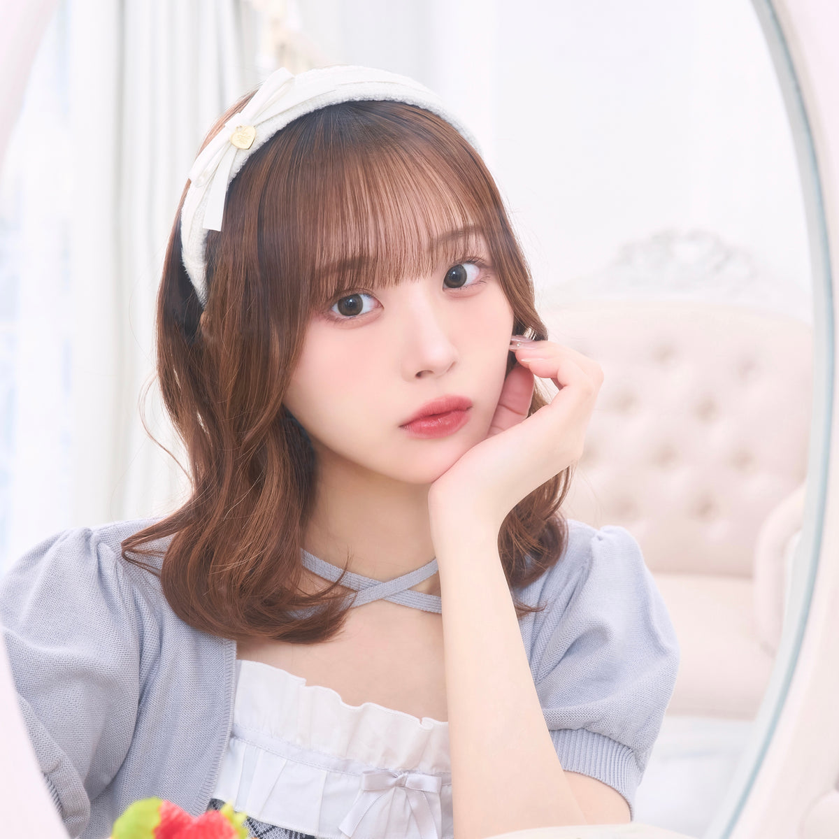 《LAFARY closet》合皮リボンツイードカチューシャ
