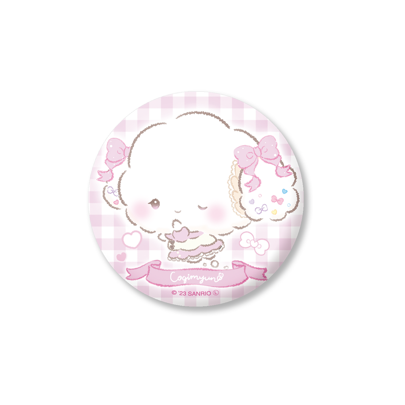 《Lafaryオリジナル》こぎみゅん♡おリボンだみゅんシリーズ♡缶バッジ　おすましピンク