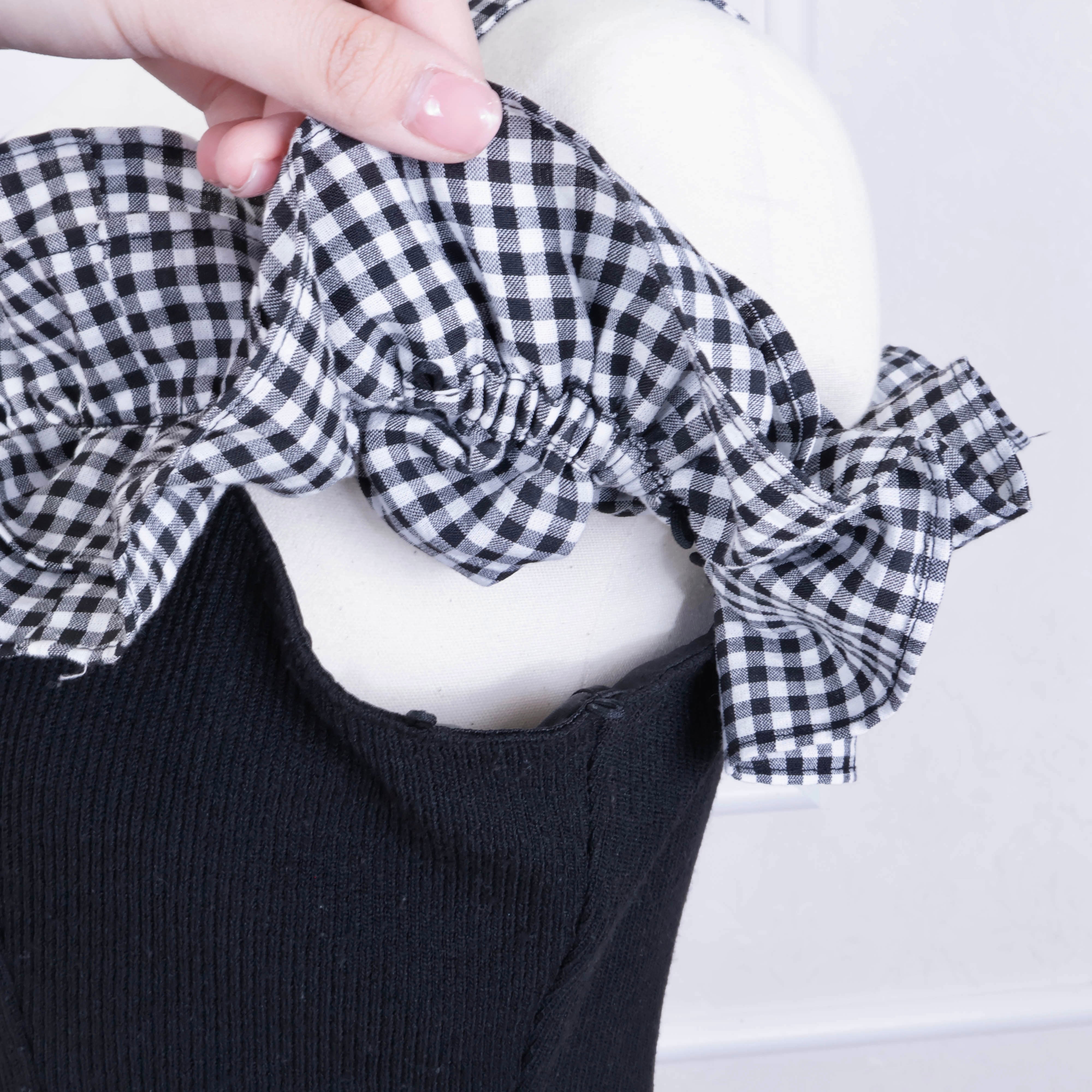 《LAFARY closet》ギンガムオフショルカットワンピース