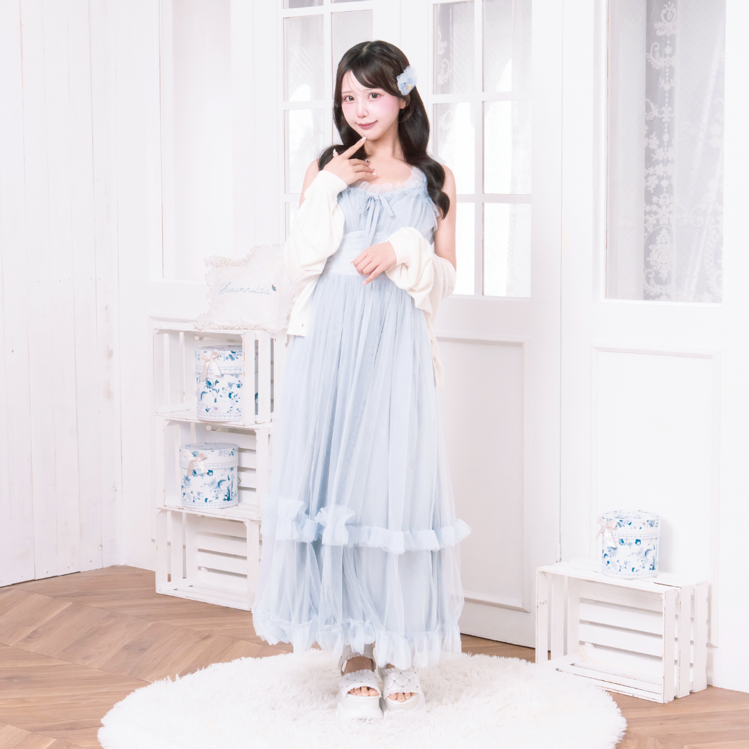 LAFARY closet》チュールフリルロングワンピース- LAFARY ONLINE