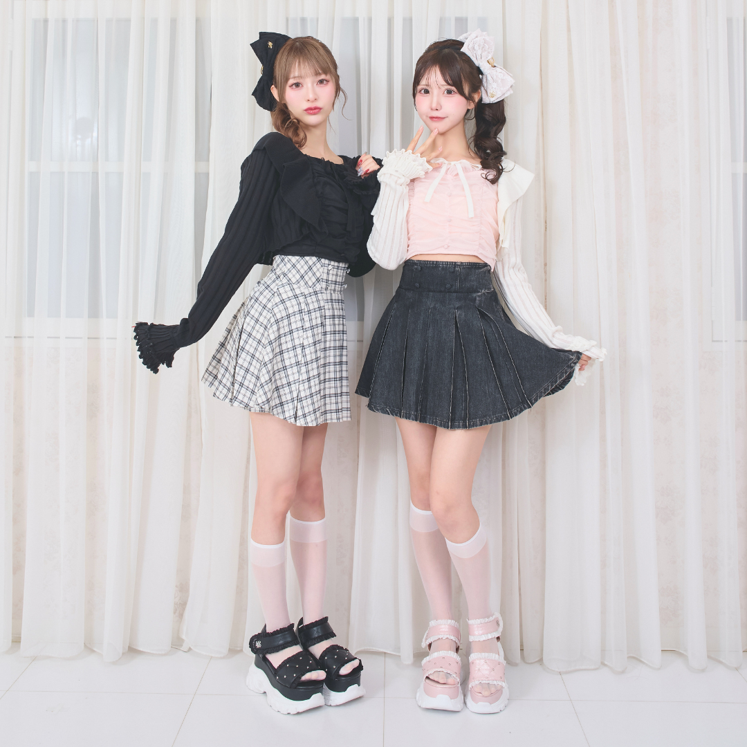 ホワイトチェック:156cm/ブラックデニム:154cm