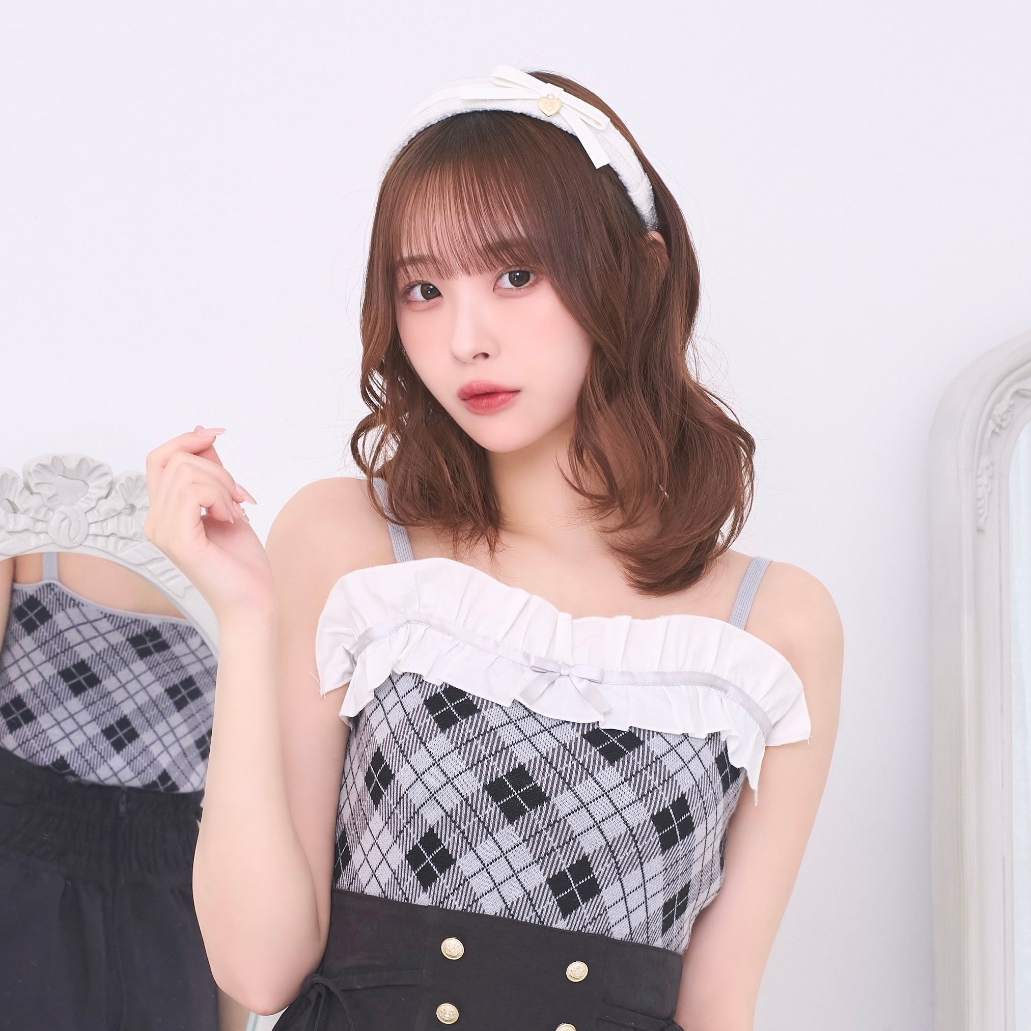 LAFARY closet》合皮リボンツイードカチューシャ- LAFARY ONLINE