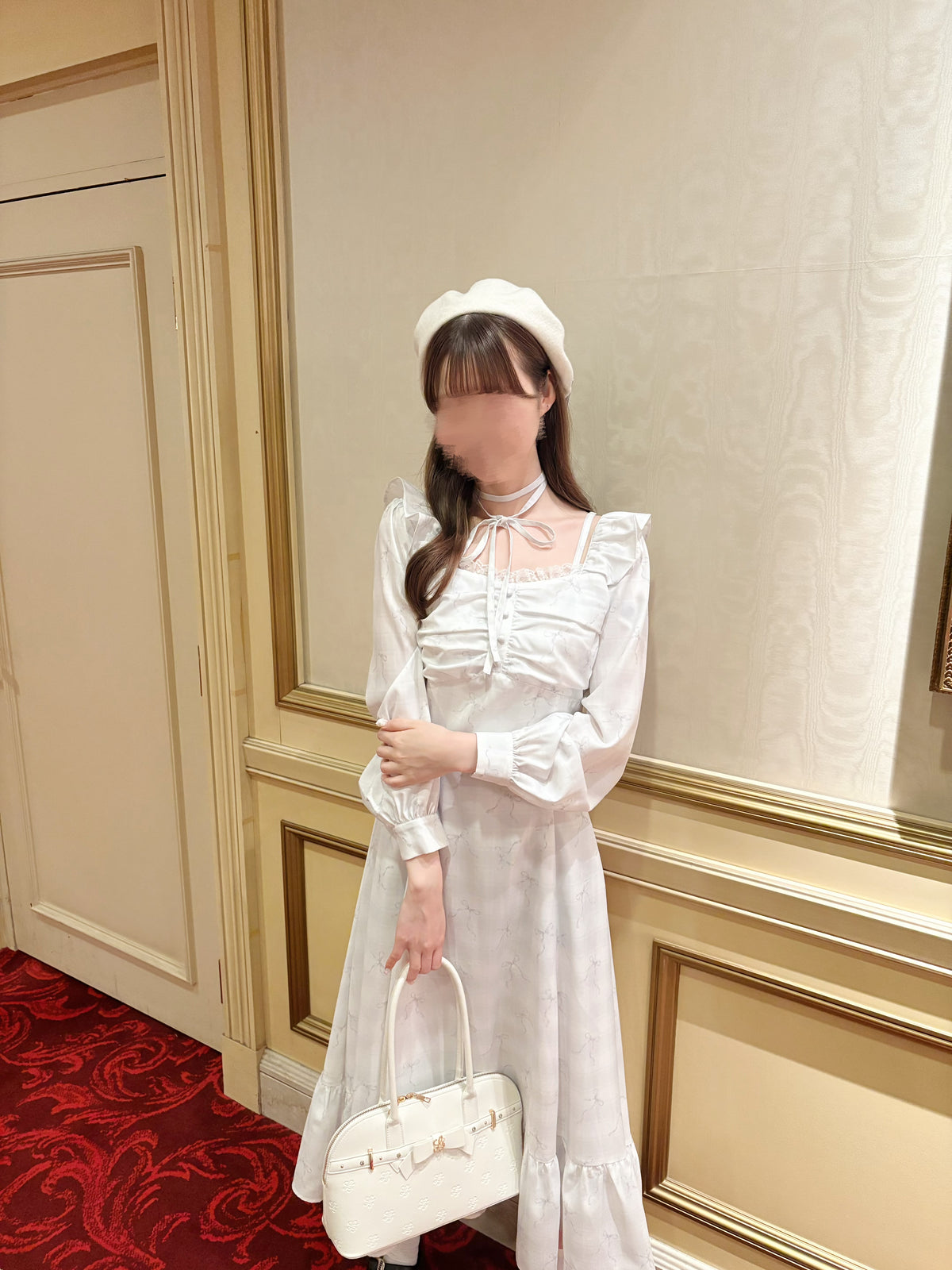 《LAFARY closet》チェックリボンロングワンピ