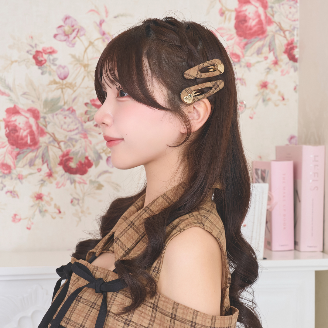 《LAFARY closet》ハートロゴチェックヘアピン